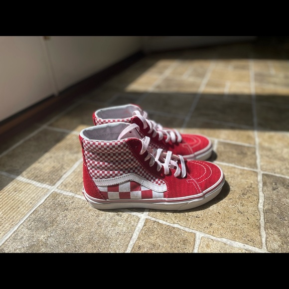 vans checkered high tops♥️